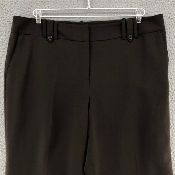 LOFT Pants Womens 14 Petite Ann Brown Wool Blend Lined Wide Leg Office Career - Picture 2 of 12